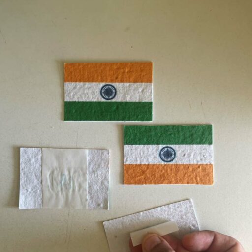 Tiranga Badge – Plantable Indian Flag Badge For Independence Day Celebrations (pack of 50 flag badges)